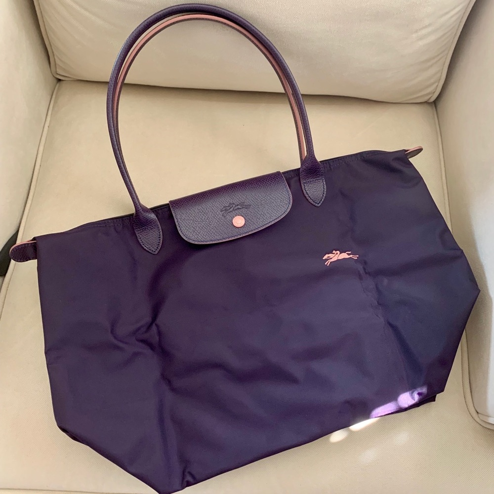 Longchamp Le Pliage club large tote in Bilberry